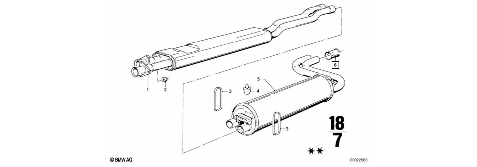Tailpipe trim exploded-view drawing
