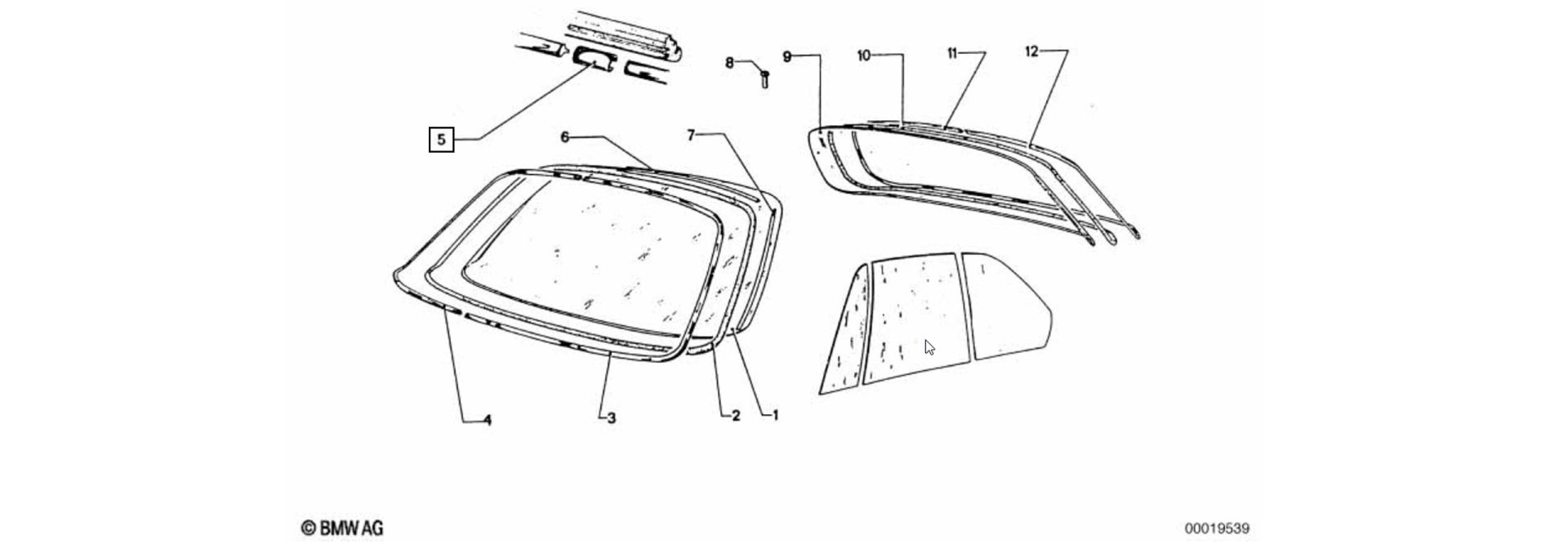 Cup for decorative frame exploded-view drawing