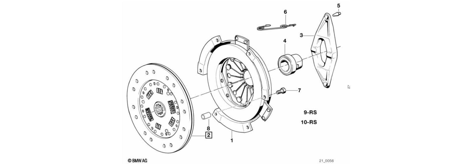 Clutch disk exploded-view drawing