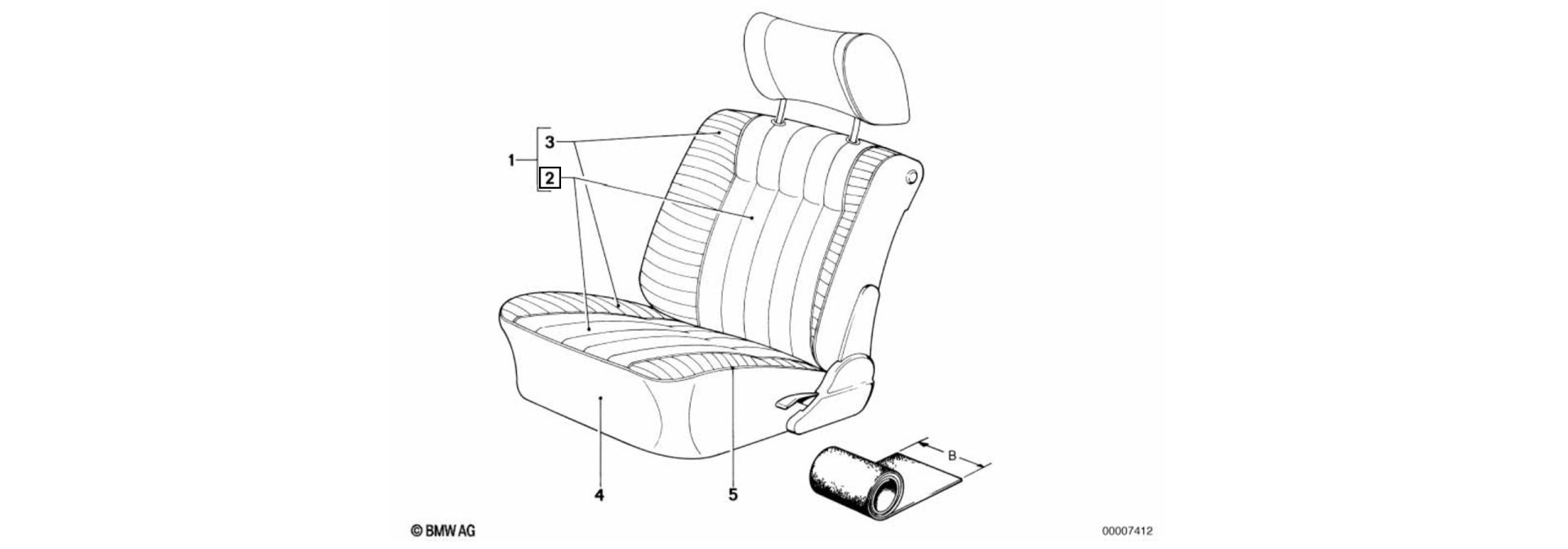 Upholstery cloth exploded-view drawing