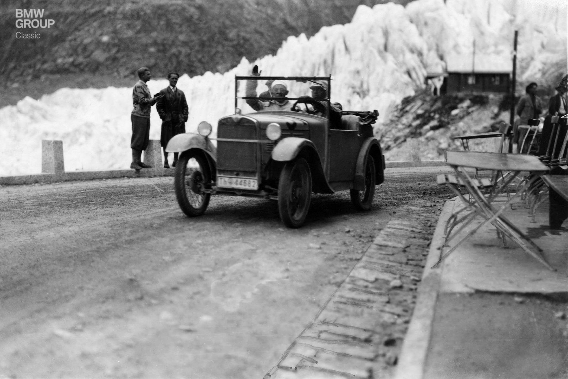 The BMW 3/15 was compact, light and reliable, making it ideal for steep, narrow Alpine passes – such as this one during the 2nd International Alpine Rally in 1929.